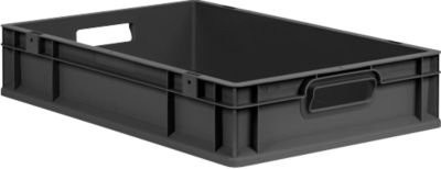 Schäfer Shop Pure Eurobox Serie Economy Kunststoffbox in Anthrazit B: 60 cm, T: 40 cm, H: 12 cm, 23 l - Bild 1
