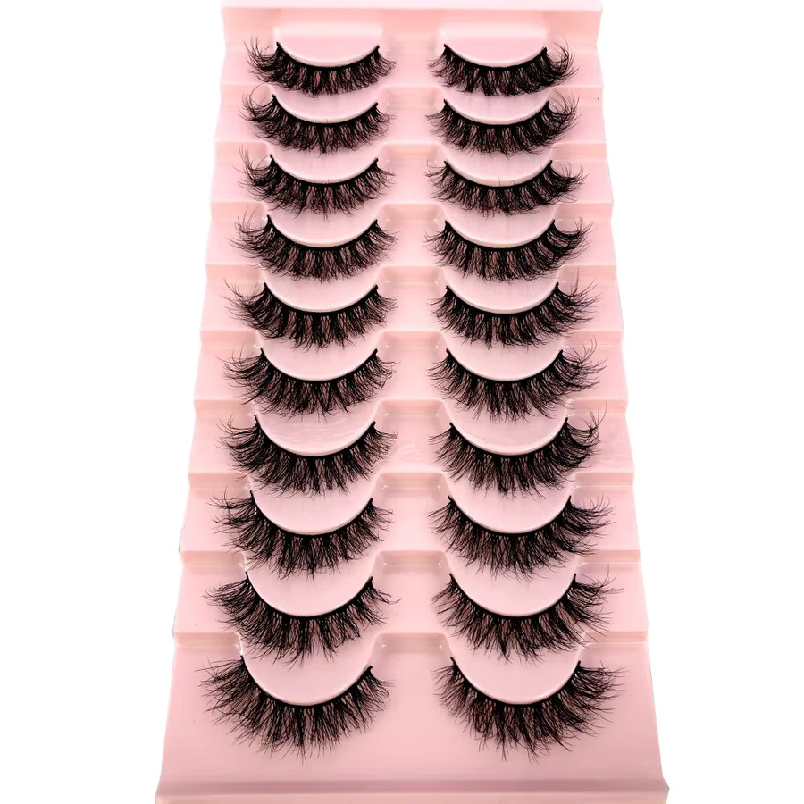 HBZGTLAD Künstliche Wimpern, 3D-Nerzwimpern, Black, 10 Paar, Unisex - Bild 4