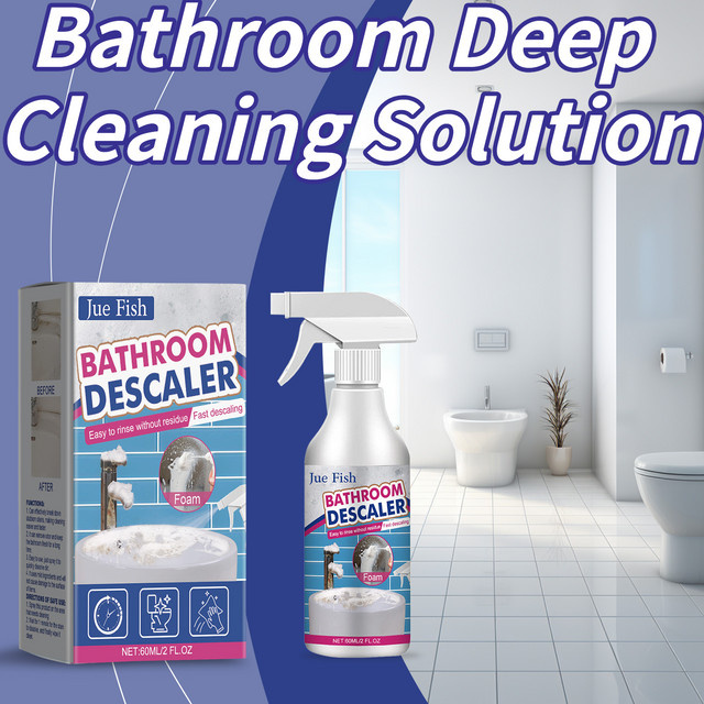 Jue-Fish Badezimmerreiniger zur Tiefenreinigung von Dusche, Badewanne und Waschbecken zur effizienten Flecken- und Geruchsentfernung, 60 ml - Bild 1