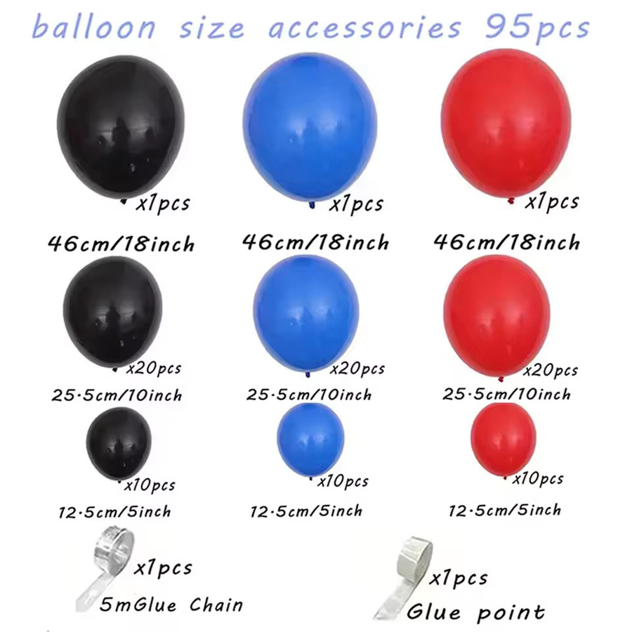 Mtrong Te Ballon Girlande Bogen Set in Rot und Blau mit 95 Teilen für deine Geburtstags- und Partydekoration - Bild 3