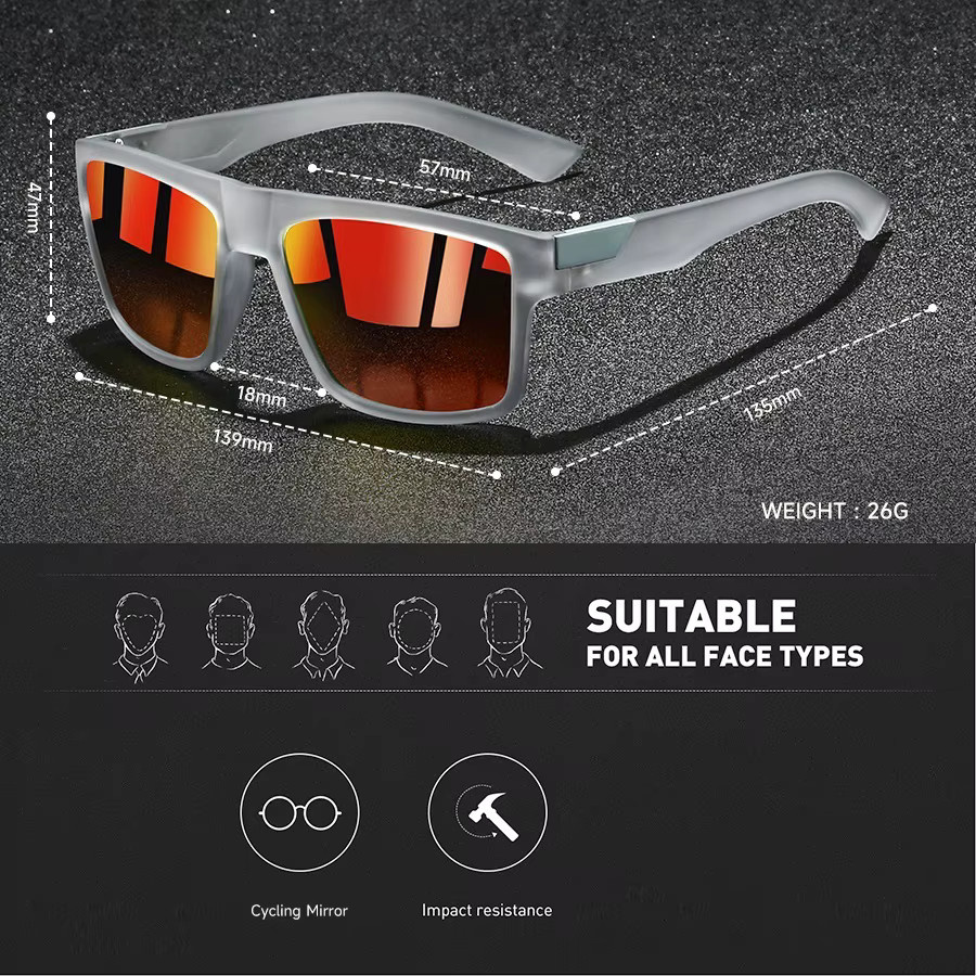 Sonnenbrille für Herren, quadratisch, Vollrand, Kunststoff - Bild 2