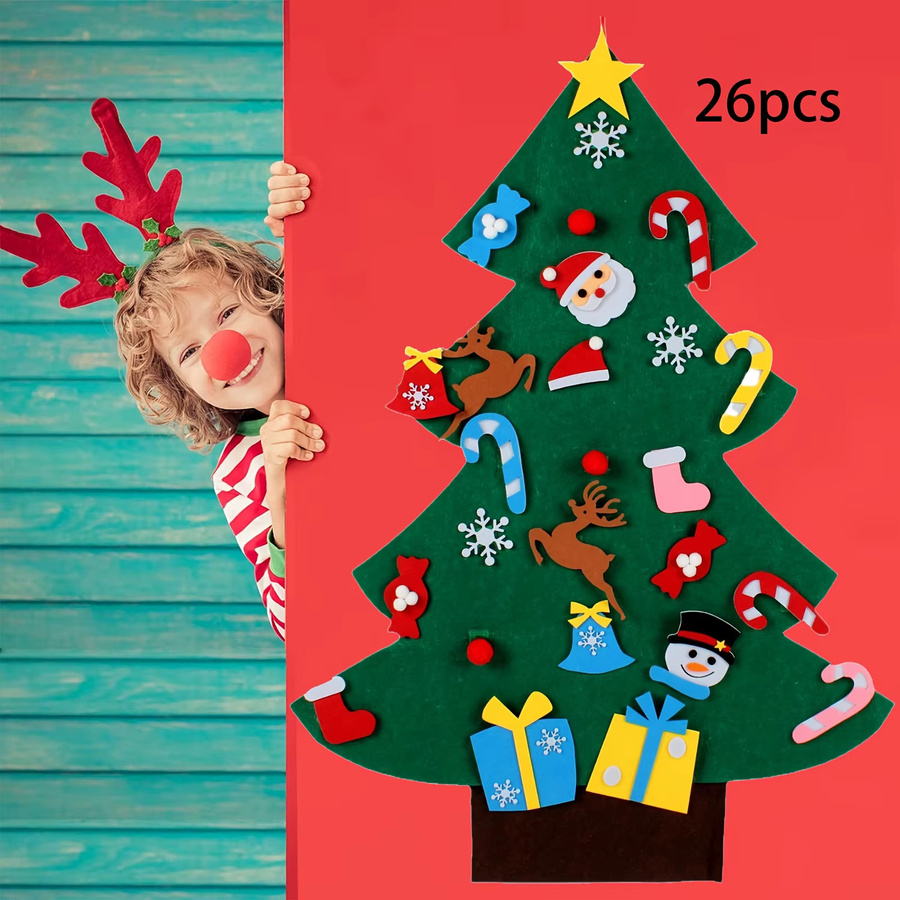 Max Fun DIY Filz-Weihnachtsbaum-Set als hängende Weihnachtsdekoration in Mehrfarbig - Bild 4