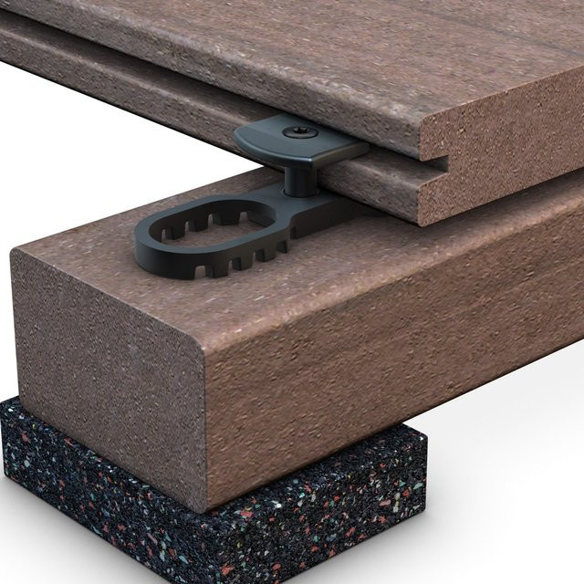Terracon TERRAFLEX N9 Dielenbefestigung für Holz-Unterkonstruktion mit A4 Edelstahl-Selbstbohrschrauben, 120 Stück, Schwarz - Bild 3