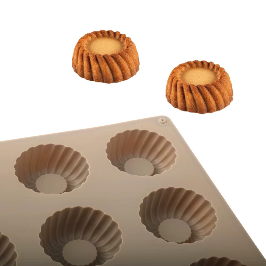 Silikonform mit 15 runden Mulden im diagonalen Wirbel-Design für Mousse, Schokolade und Desserts - Bild 4