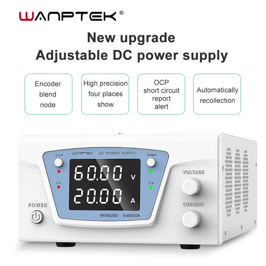 Wanptek Labor-Gleichstrom-Netzteil mit digitaler Regelung, einstellbares variables Tischnetzteil bis 100V 60A - Bild 2