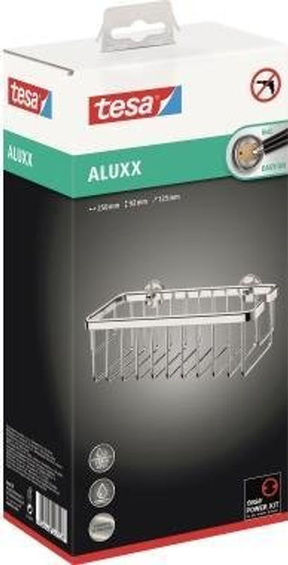 tesa ALUXX Duschkorb aus Aluminium in Silber, verchromt und rostfrei, Breite: 25 cm - Bild 3