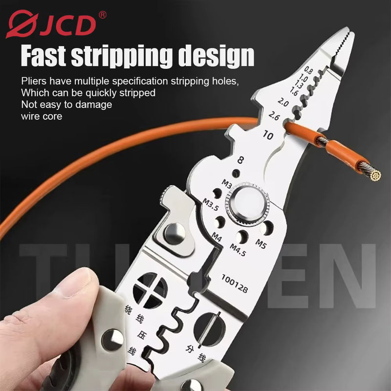 JCD Multifunktionale Draht-Crimper-Zange und Elektrische Abisolierzange in Grau und Silber - Bild 3