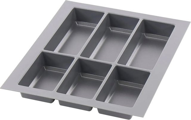 Agoform Besteckeinsatz Classico aus Kunststoff in Schiefergrau, B/T/H: 49,0 x 45,5 x 5,05 cm - Bild 1
