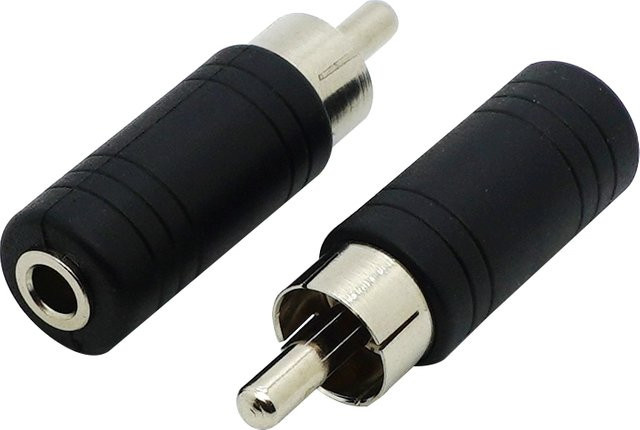 BSN Audio-Adapter Cinch-Stecker auf 3,5 mm 3-polige Stereo-Buchse, Schwarz - Bild 1