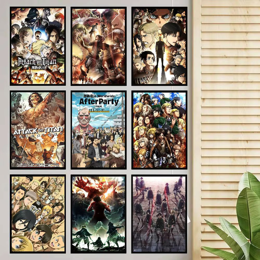Selbstklebendes Anime Attack On Titan Poster aus Papier, Wanddekoration in Mehrfarbig, B/H: 15 x 15 cm - Bild 2
