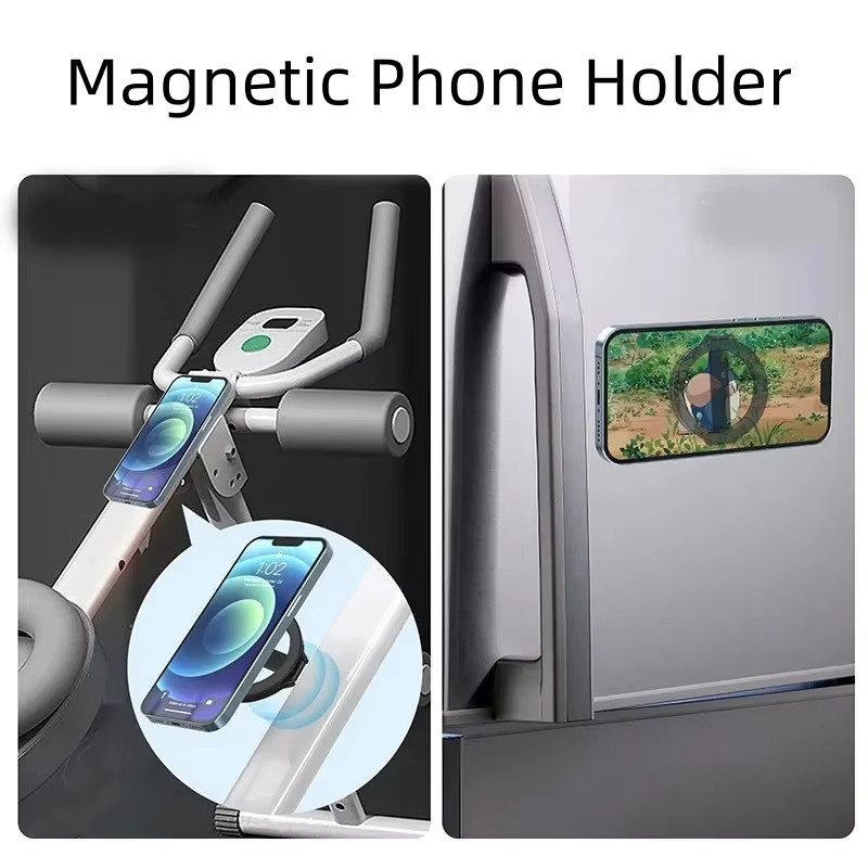 Kerokuru Faltbarer doppelseitiger magnetischer Telefonhalter für iPhone 16/17 und MagSafe Universal Wandständer in Silber - Bild 4