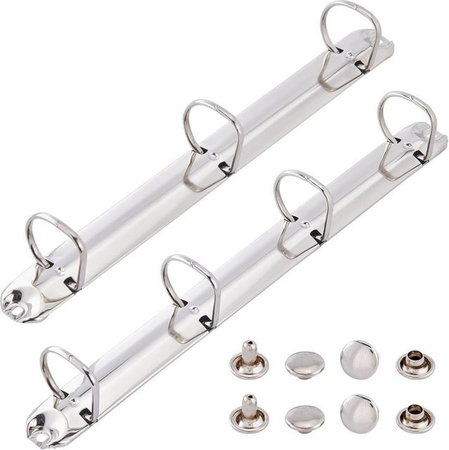 2 Stück Ersatz-Mechanismus für A4 Binder aus Stahl in Silber für 3-Ring und 4-Ring Ordner