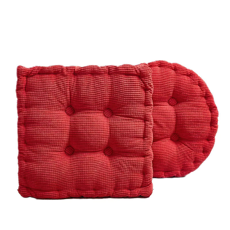 Inyahome Quadratisches Sitzkissen in Rot, Getuftetes Maiskolben-Tatami-Kissen für Sofa und Bürostuhl - Bild 2