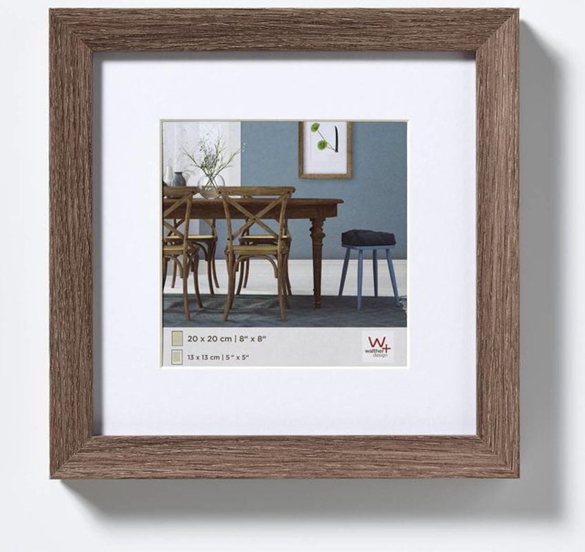 Walther Bilderrahmen EF440N Nussbaum Braun mit Passepartout und entspiegeltem Glas für Papierformat 40 x 40 cm - Bild 2
