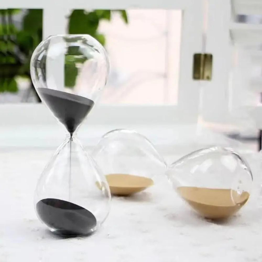 Sanduhr aus Borosilikatglas in Schwarz von funengresoure mit 5 Minuten Laufzeit für deine Dekoration - Bild 5
