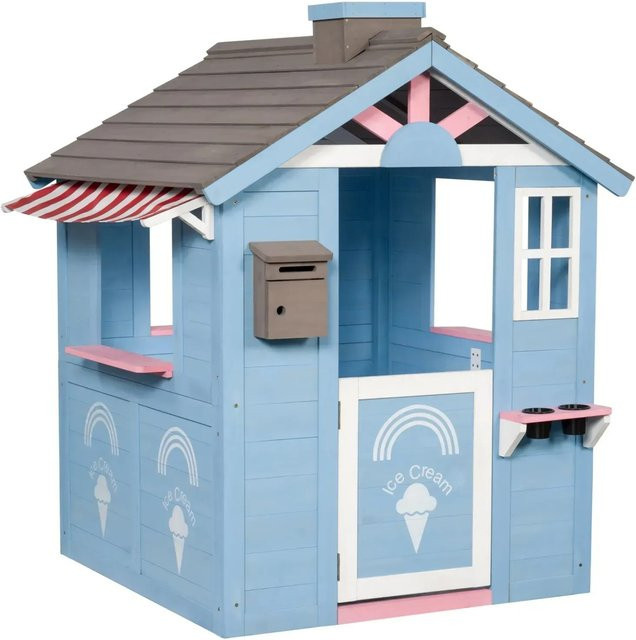 Swing King Spielhaus Icecream in Blau-Rosa, B/T/H: 136 x 120 x 108 cm, FSC® zertifiziert - Bild 1