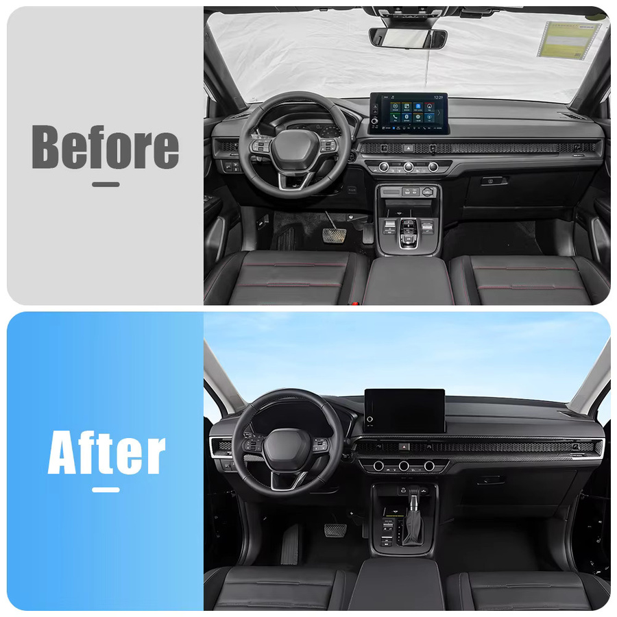 YaLumei Dashboard Trim Set für Honda CR-V 6. Generation 2023 2024 2025, Center Konsole und Instrumenten Panel Abdeckung aus ABS, Schwarz - Bild 3