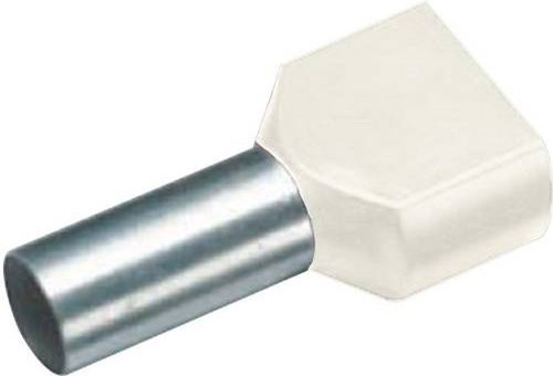 Vogt Verbindungstechnik 460814D Zwillings-Aderendhülse 10mm² Teilisoliert Farbe: Weiß, 100 Stück - Bild 1