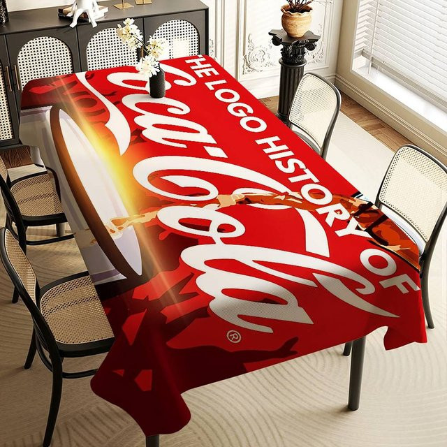JINGYUE Pet Rechteckige Tischdecke aus Polyester in Rot, Wasserdicht und Wiederverwendbar, B/T: 100 x 160 cm - Bild 1
