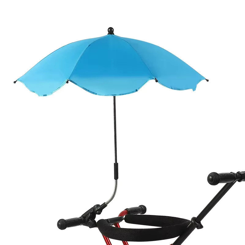 HOMEFISH Universeller Baby-Kinderwagen-Sonnenschirm mit verstellbarem UV-Schutz in Schwarz und Blau - Bild 1