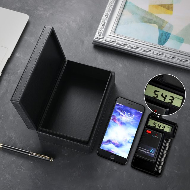 Faraday Box zur Signalblockierung für Autoschlüssel aus PU-Leder in Grau zum Schutz vor RFID- und RF-Diebstahl - Bild 1
