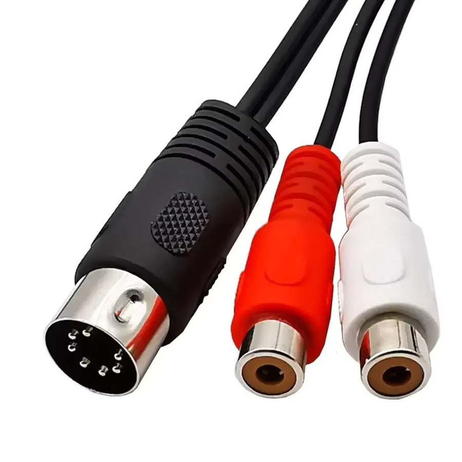 BSN DIN 7-poliges auf 2 Cinch-Lotus Adapterkabel Stecker auf Buchse für Vintage-Audioausrüstung - Bild 2