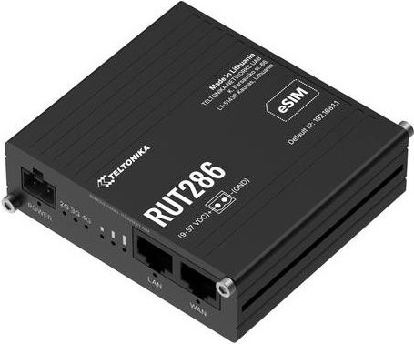 Teltonika RUT286 Industrial Global LTE CAT.4 Router mit RS232 und RS485 in Schwarz - Bild 1