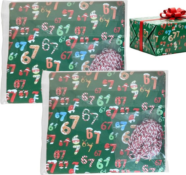 2 Stück Weihnachtsgeschenkverpackungen aus Papier in Grün mit verschiedenen Mustern für Weihnachts- und Geburtstagsgeschenke - Bild 1