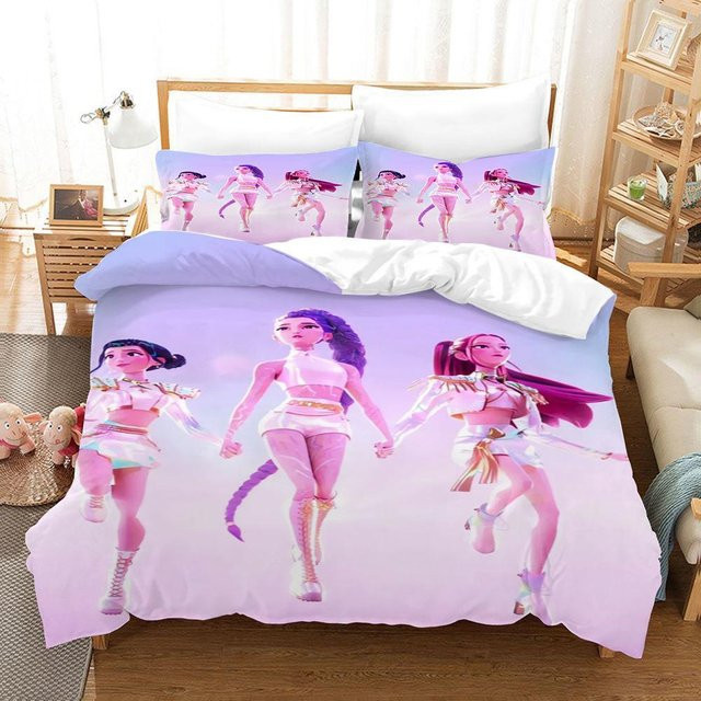 Softura Bettwäsche Set Kpop Dämonenjäger Anime Design mit 1 Bettbezug und 2 Kissenbezügen, Mikrofaser Multicolor, B/H: 135 x 200 cm - Bild 1
