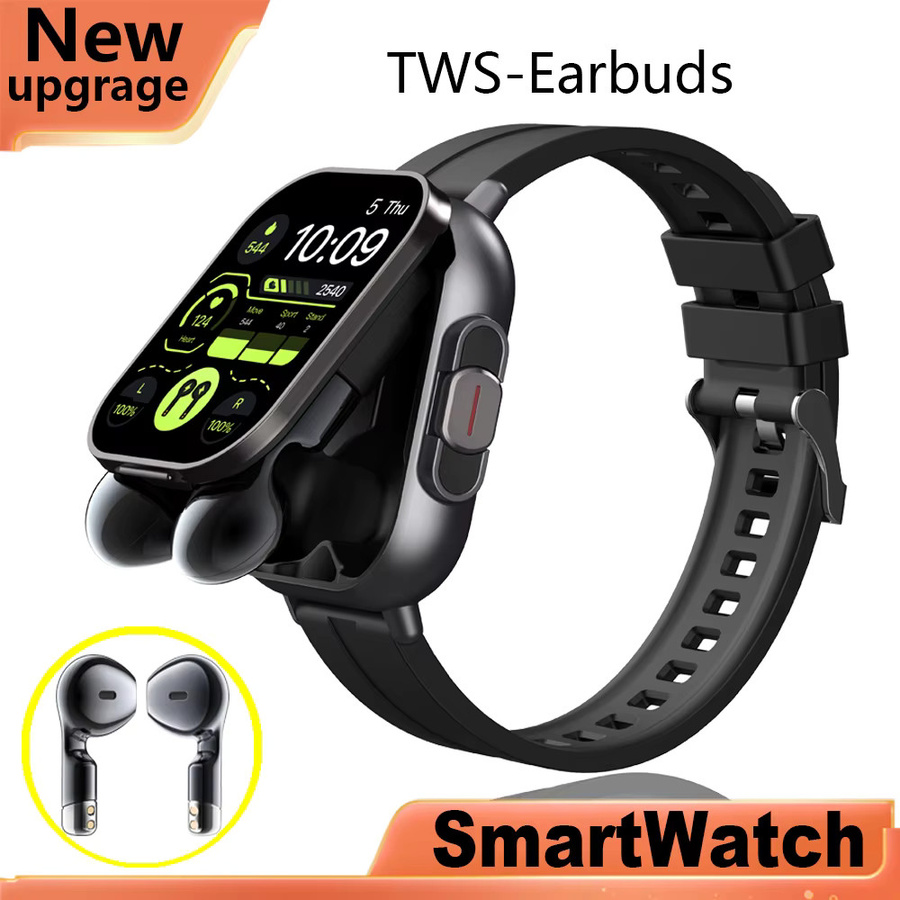 CHAONB 2-in-1 Smartwatch und TWS Bluetooth Headset mit Anruffunktion und Gesundheitsüberwachung in Schwarz oder Silber - Bild 3
