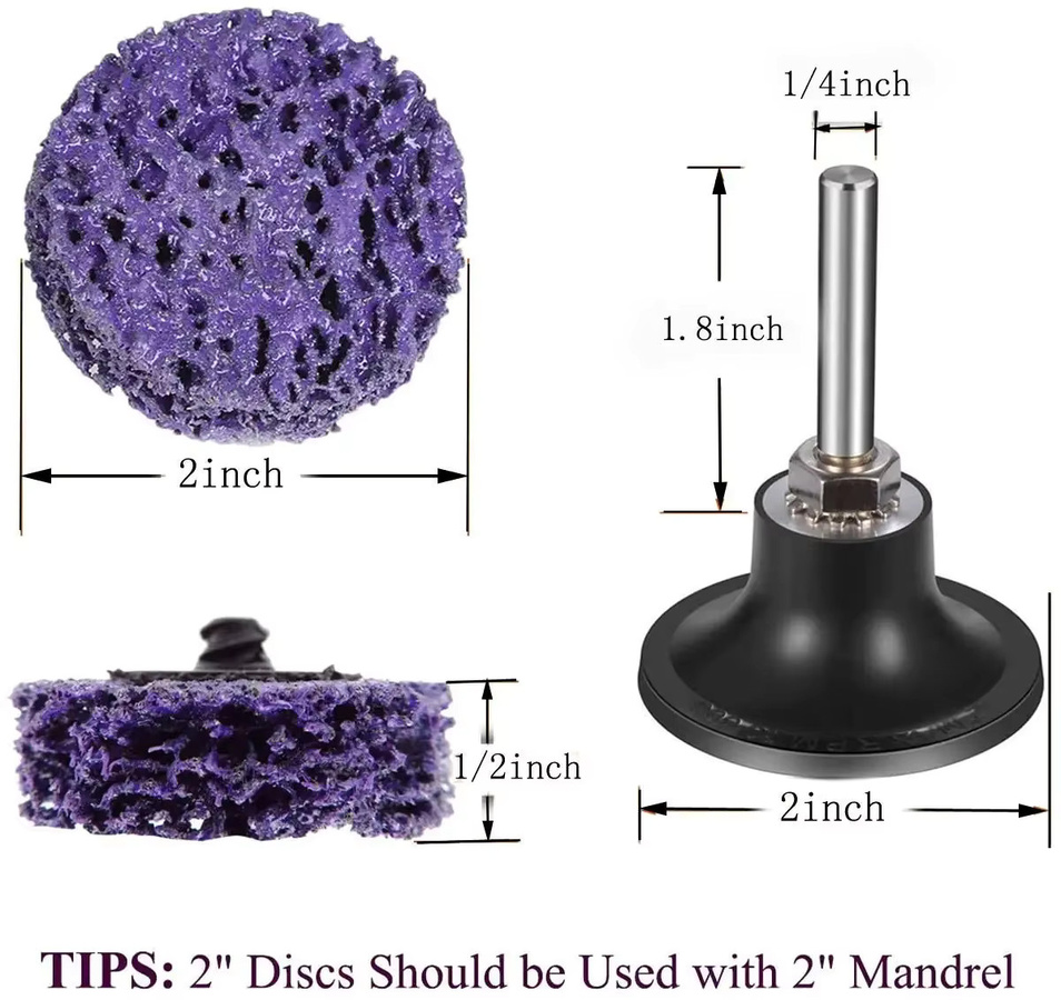VIBRATITE 11/21-teiliges Schnellwechsel-Set mit Streifenscheiben und Farbabisolierrad für Bohrer und Stabschleifer, 2 Zoll - Bild 3