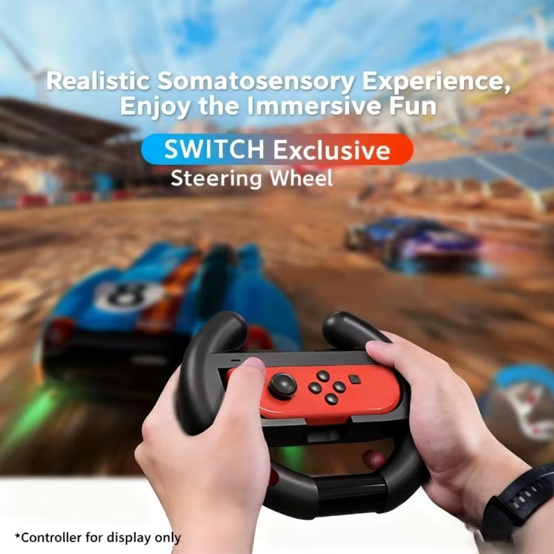 Benicabaly Racing Lenkradgriffe für Nintendo Switch Joy-Con Zubehörset in Blau und Schwarz - Bild 5