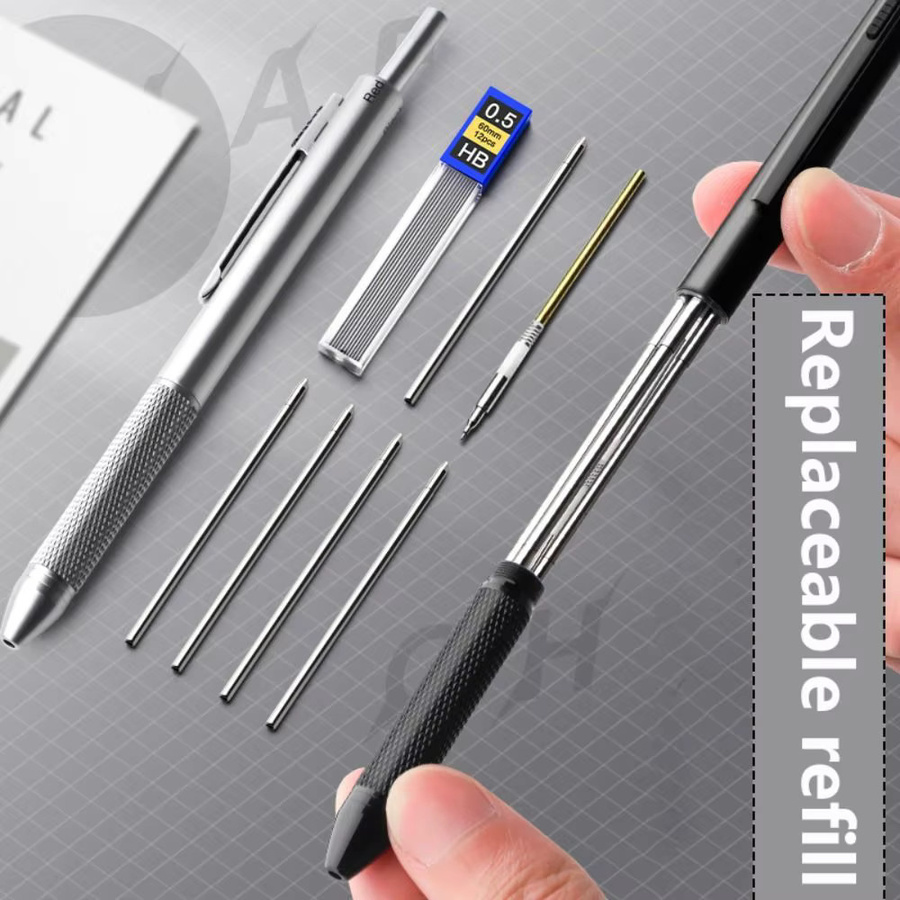 Multifunktions-Metallstift 4-in-1 mit Schwerkraftsensor und 0,5 mm Druckbleistift für Schüler und Studenten - Bild 4