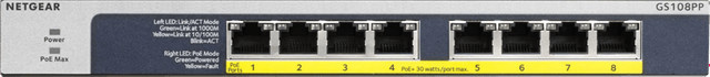 Netgear GS108PP Netzwerk-Switch mit 8 Ports Gigabit Ethernet und PoE+ (123 W) in Schwarz und Grau - Bild 1