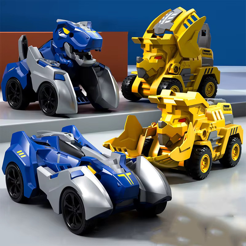 FoPcc 2-in-1 verwandelndes Dinosaurier-Auto, Verformungsspielzeug, Trägheitsschiebe-Dino, Roboter, Druckguss - Bild 2