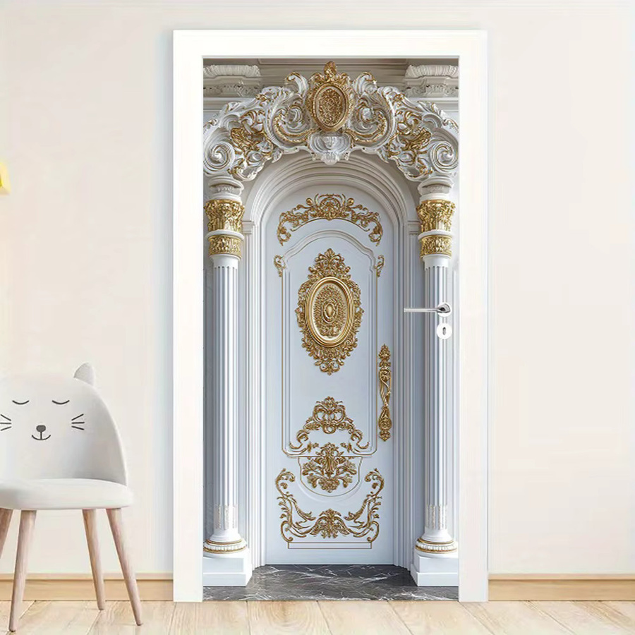 Exquisite Türdekoration Decora als eleganter Aufkleber in Gold und Weiß mit luxuriösem Design - Bild 4
