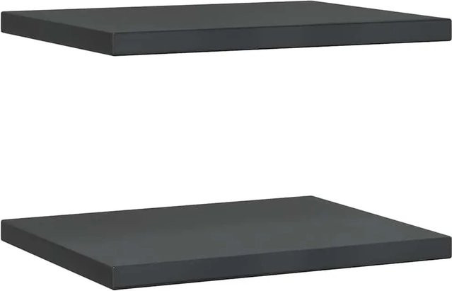 vidaXL Wandregale 2er-Set aus Edelstahl in Schwarz, B/H: 50 x 40 cm, Tiefe: 3 cm - Bild 1