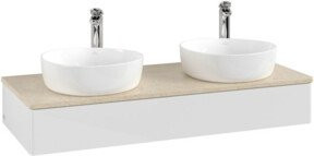 V&B Waschtischunterschrank Antao mit Beleuchtung, Weiß lackiert, B/T/H: 120 x 50 x 19 cm - Bild 1