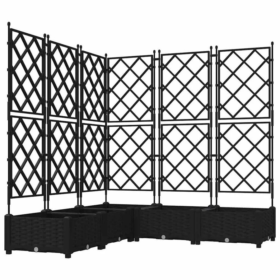 vidaXL Garten-Pflanzgefäß Set aus Stahl, 5 Stück, Schwarz, B/T/H: 120 x 120 x 125,5 cm - Bild 2