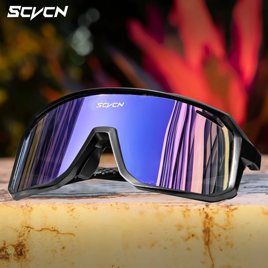 SCVCN Sportsonnenbrille, Vollrand, Black, Unisex, Kunststoff - Bild 1