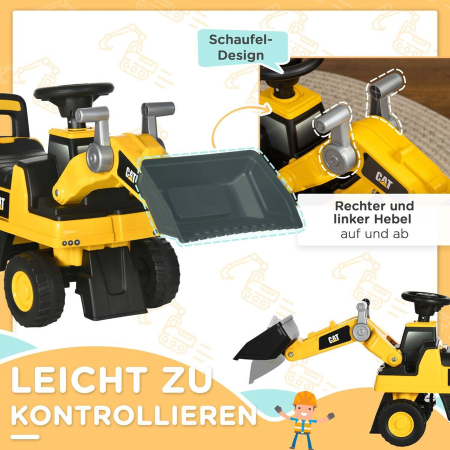 HOMCOM Sitzbagger Baufahrzeug Gelb Schwarz ab 1,5-3 Jahre - Bild 5