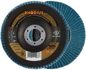 RHODIUS Lamellenschleifscheibe LSZ F3 für Metall, Blau, Durchmesser: 125 mm, Körnung: 60 - Bild 1
