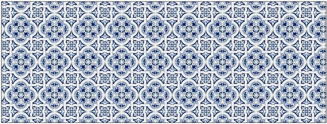 MySpotti Küchenrückwand Profix Cucina Apollon in Blau-Weiß mit Aluminium-Finish, Breite: 160 cm, Höhe: 60 cm - Bild 1