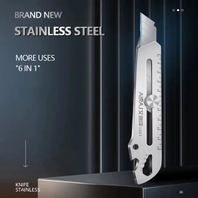 Multifunktionales Ganzstahl-Kunstmesser aus rostfreiem Edelstahl in Silber - Bild 3