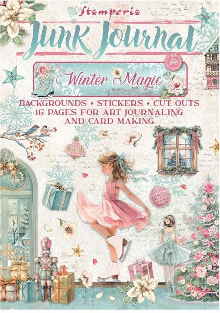 Stamperia Junk Journal Book Winter Magic in Multicolor, A4, B/T/H: 24,0 x 16,0 x 2,1 cm - Bild 1