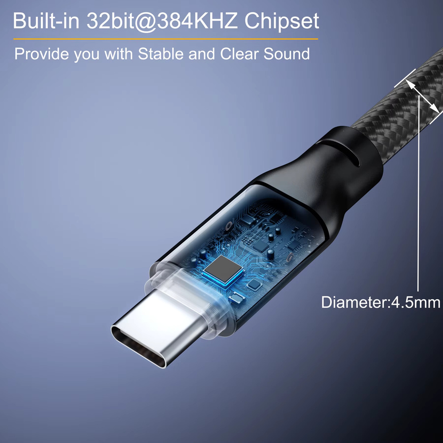 Bochara USB-C zu Dual XLR Audio-Kabel in Schwarz mit OFC-Leitern und IC-Chipsatz für Lautsprecher - Bild 5