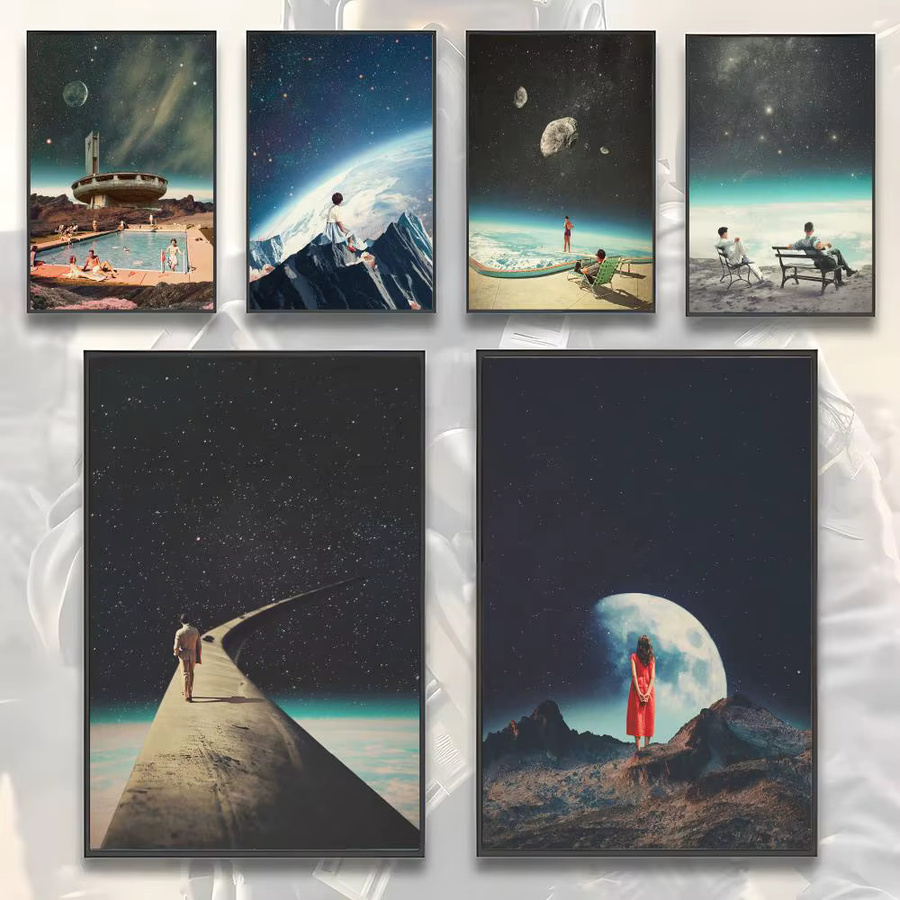 Frank Moth Leinwand Wandkunst Schwarz10 ohne Rahmen - Bild 1