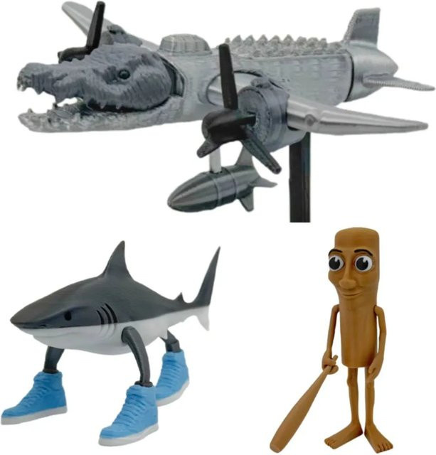 Bandai Tung Tung Sahur Tralala Tralala Hai Figur, Meerestiere, Rot - Bild 1