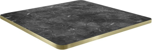 VEGA Indoor-Tischplatte Marvani quadratisch in Gold Schwarz Marmoriert B/T/H: 60 x 60 x 2,5 cm - Bild 1