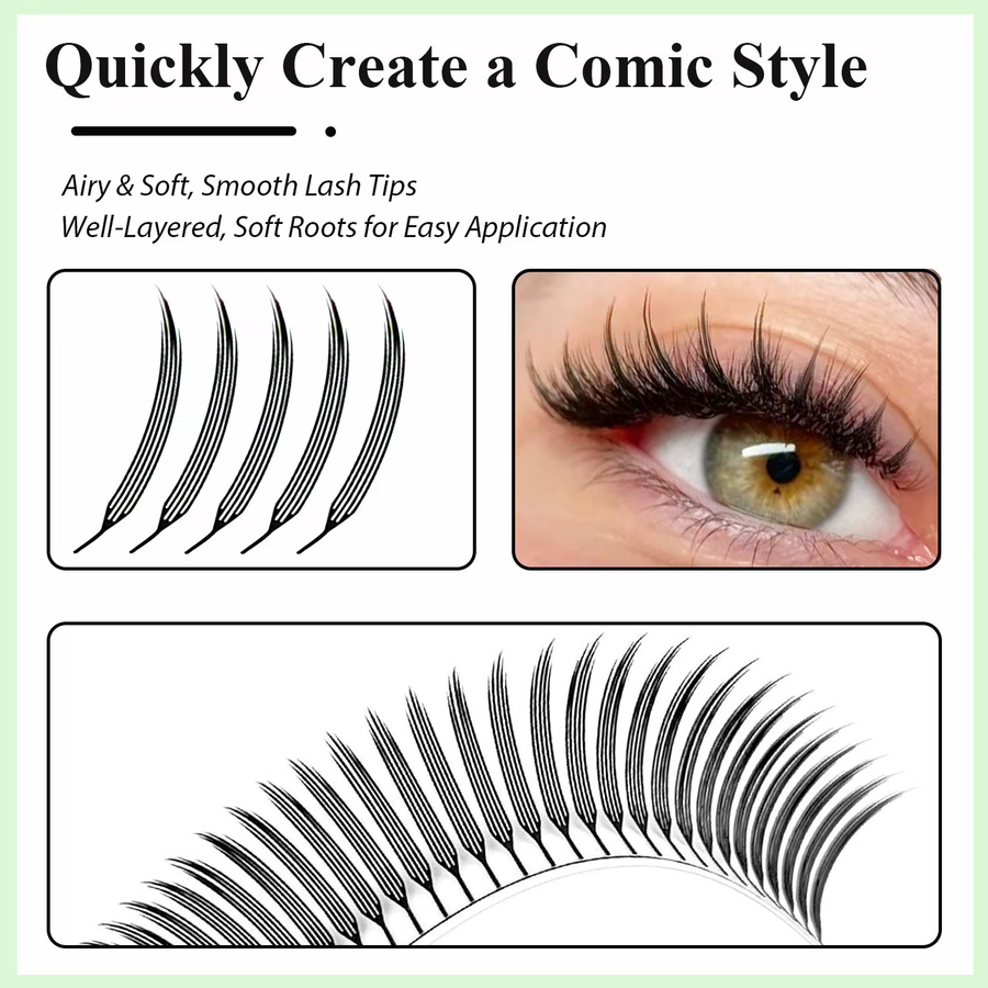MIOFIA Comic Spire 3D Russische Volumen-Wimpern, Unisex - Bild 3